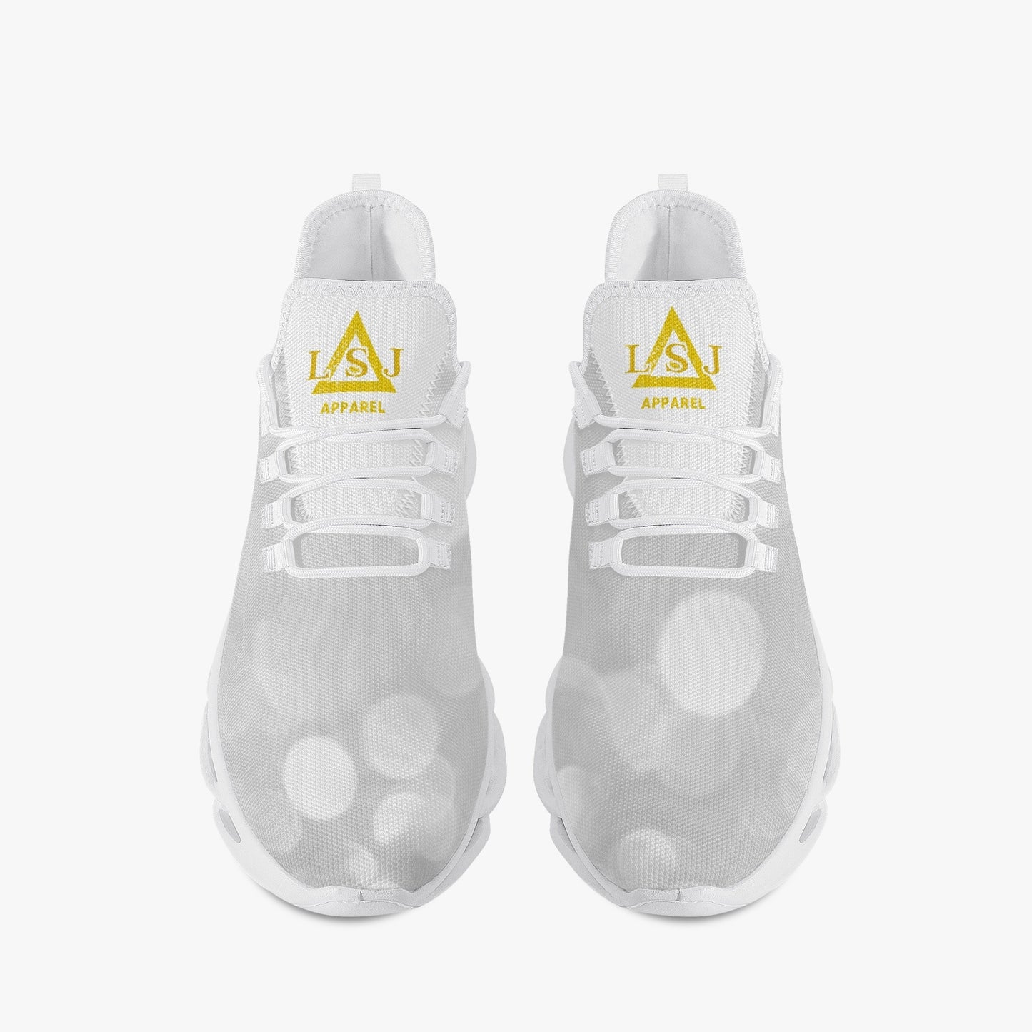 White/Silver Mesh Knit Sneakers