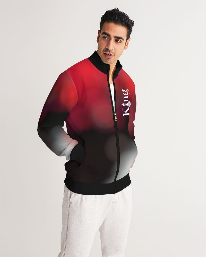 Red/Black Background Men's Track Jacket