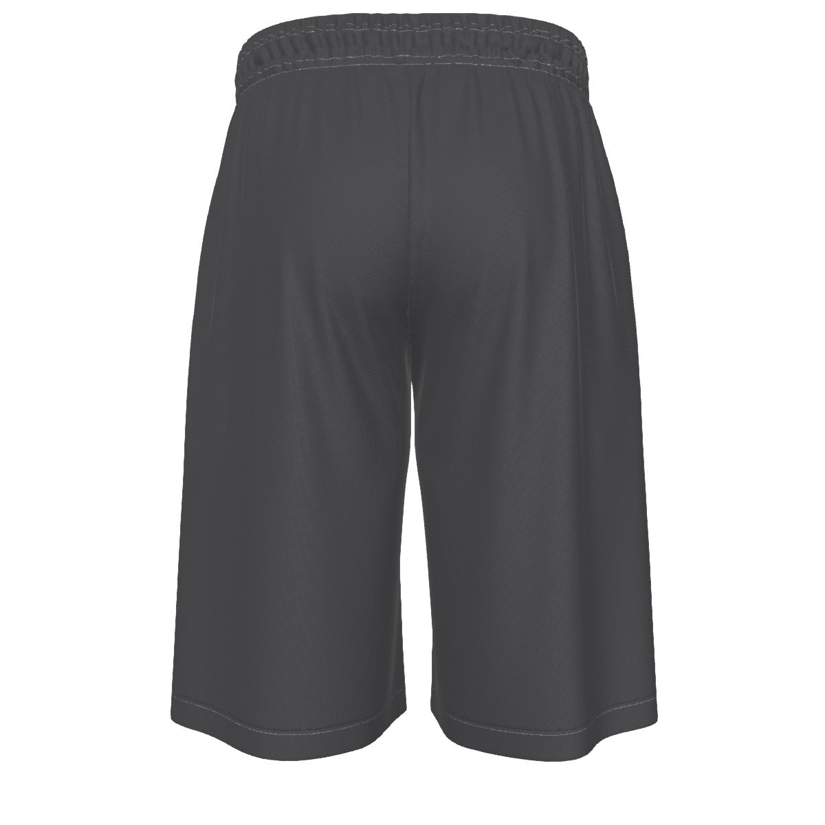 Matte Gray & Red Over-The-Knee Shorts