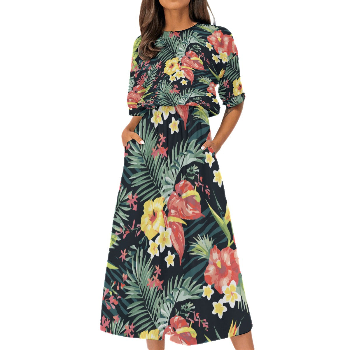 Blossom Breeze Elastic Waist Dress