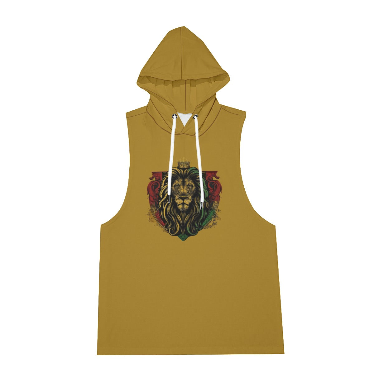 Royal Roar Gold Men's Sleeveless Hoodie And Shorts Set