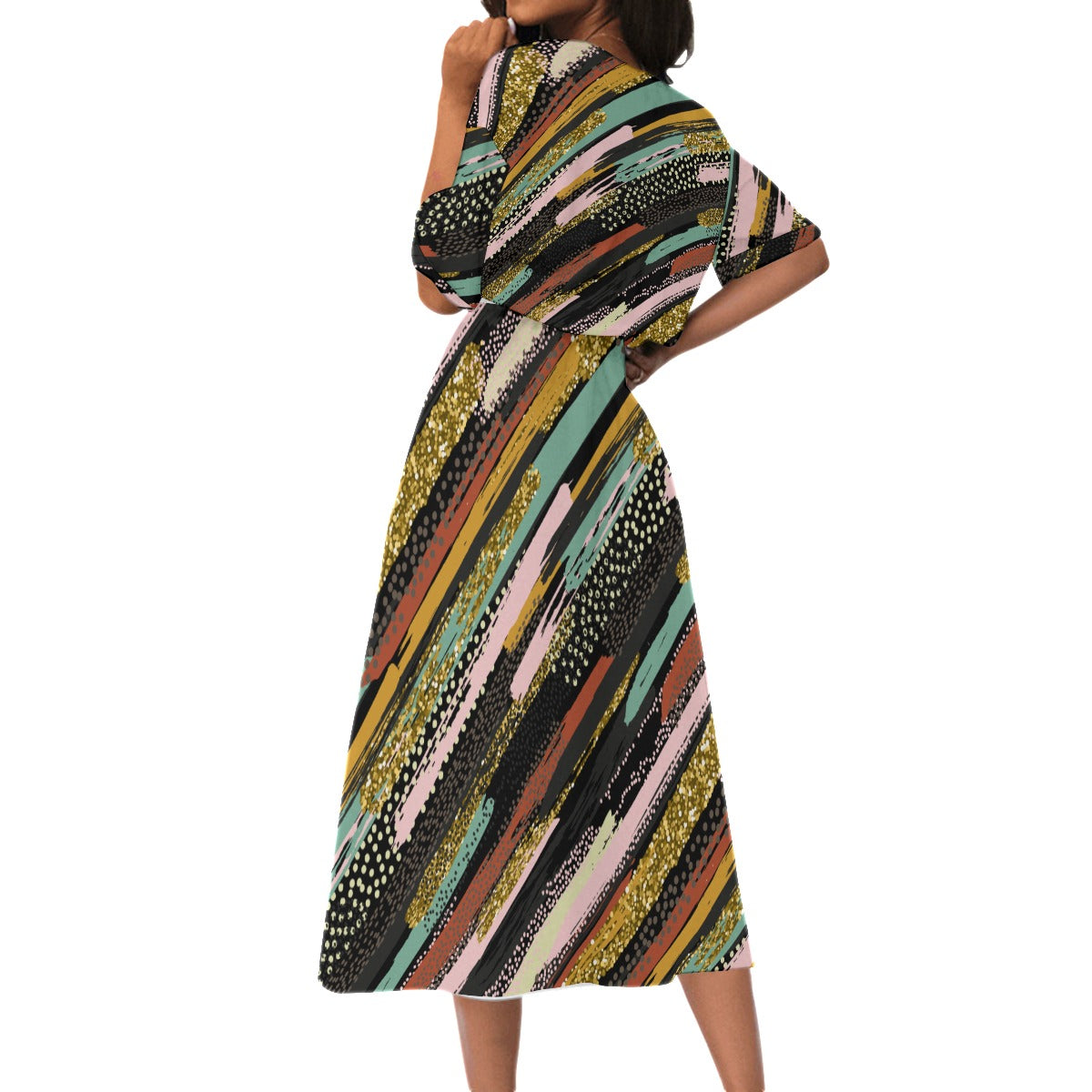 Rainbow Mirage Elastic Waist Dress