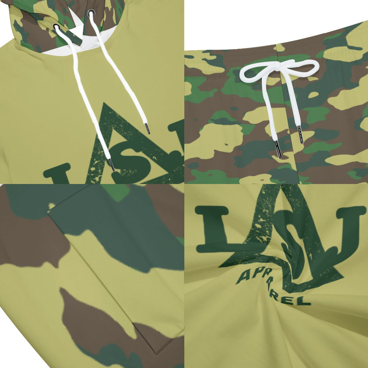 Camo Cool Men's Sleeveless Hoodie And Shorts Set