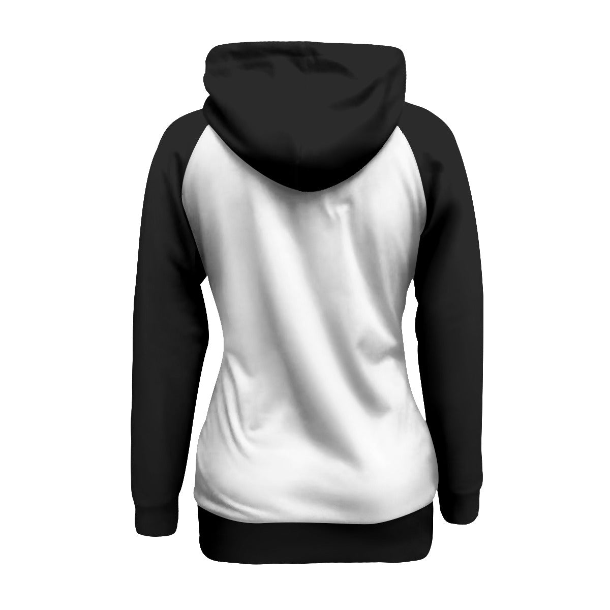Fifteen29 White & Black All-Over Print Women's Long Pullover Hoodie