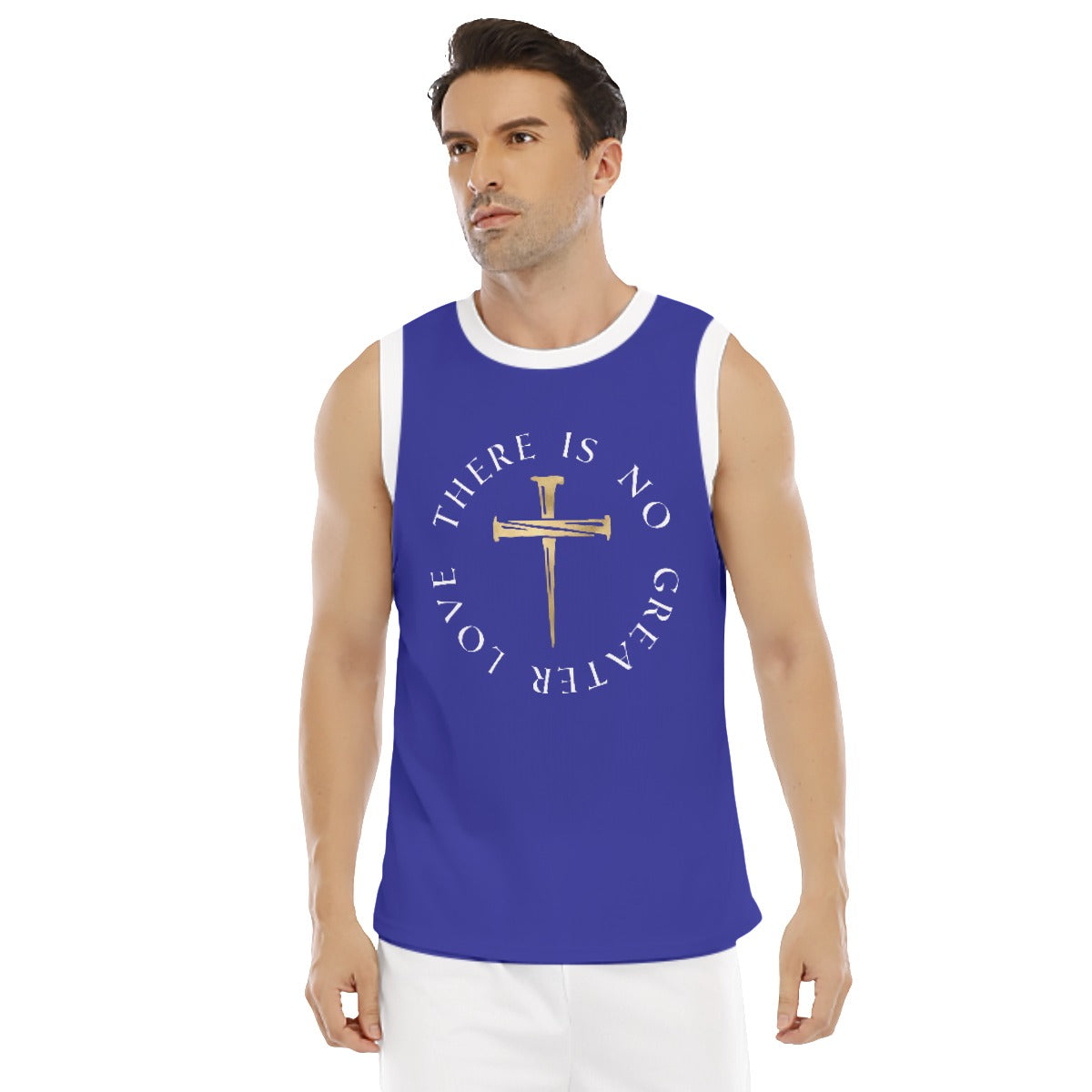 There Is No Greater Love Blue Men's Sports Vest