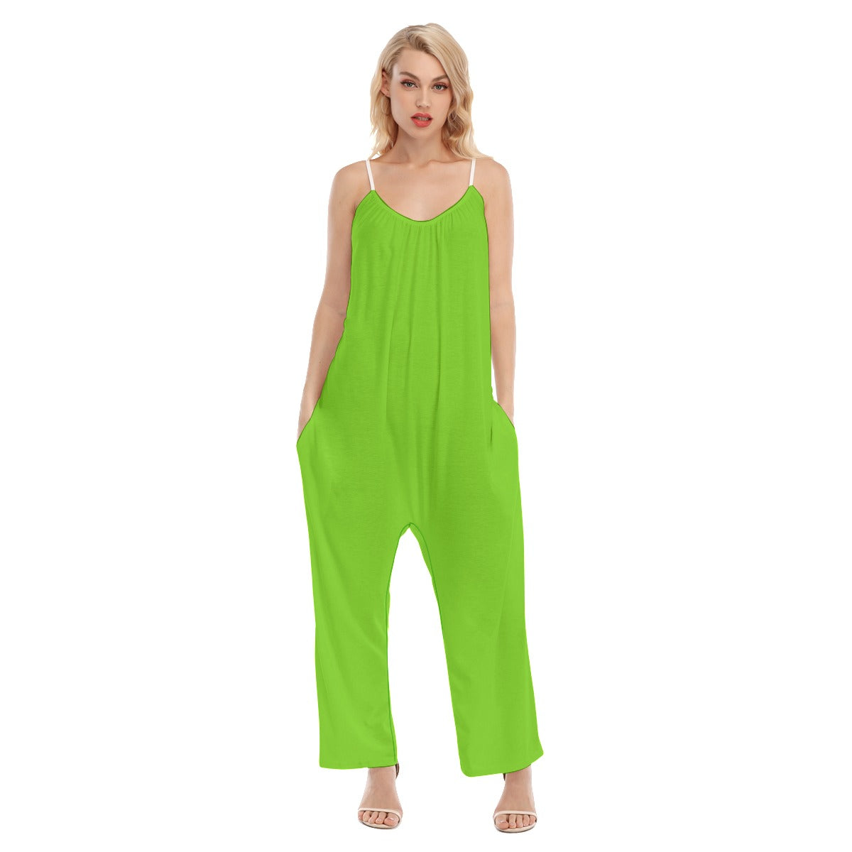 Women's Loose Cami Jumpsuit - Green