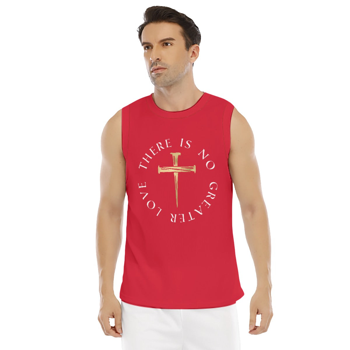 There Is No Greater Love Red Men's Sports Vest