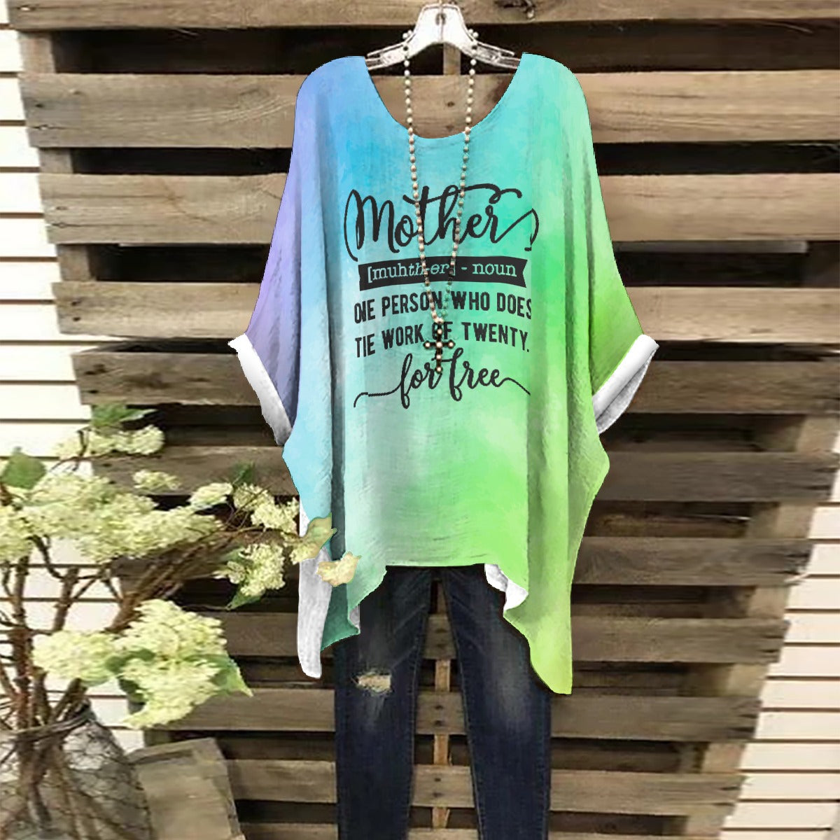 Seafoam Horizon Bat Sleeve Shirt