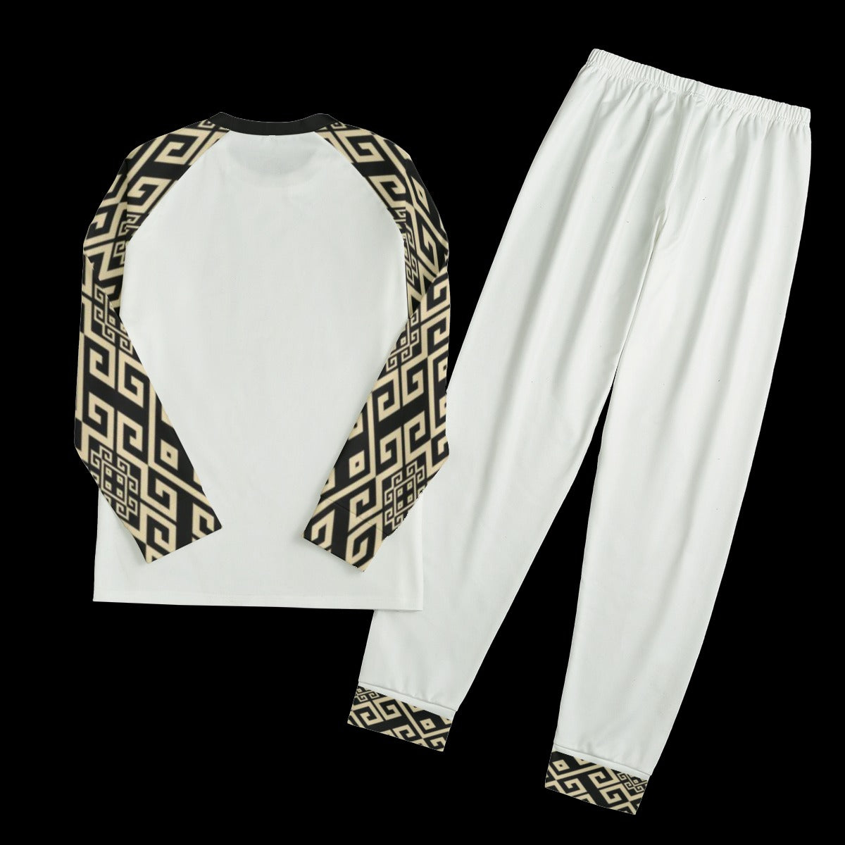 LSJ White Black & Gold Men's Crewneck Sweatsuit