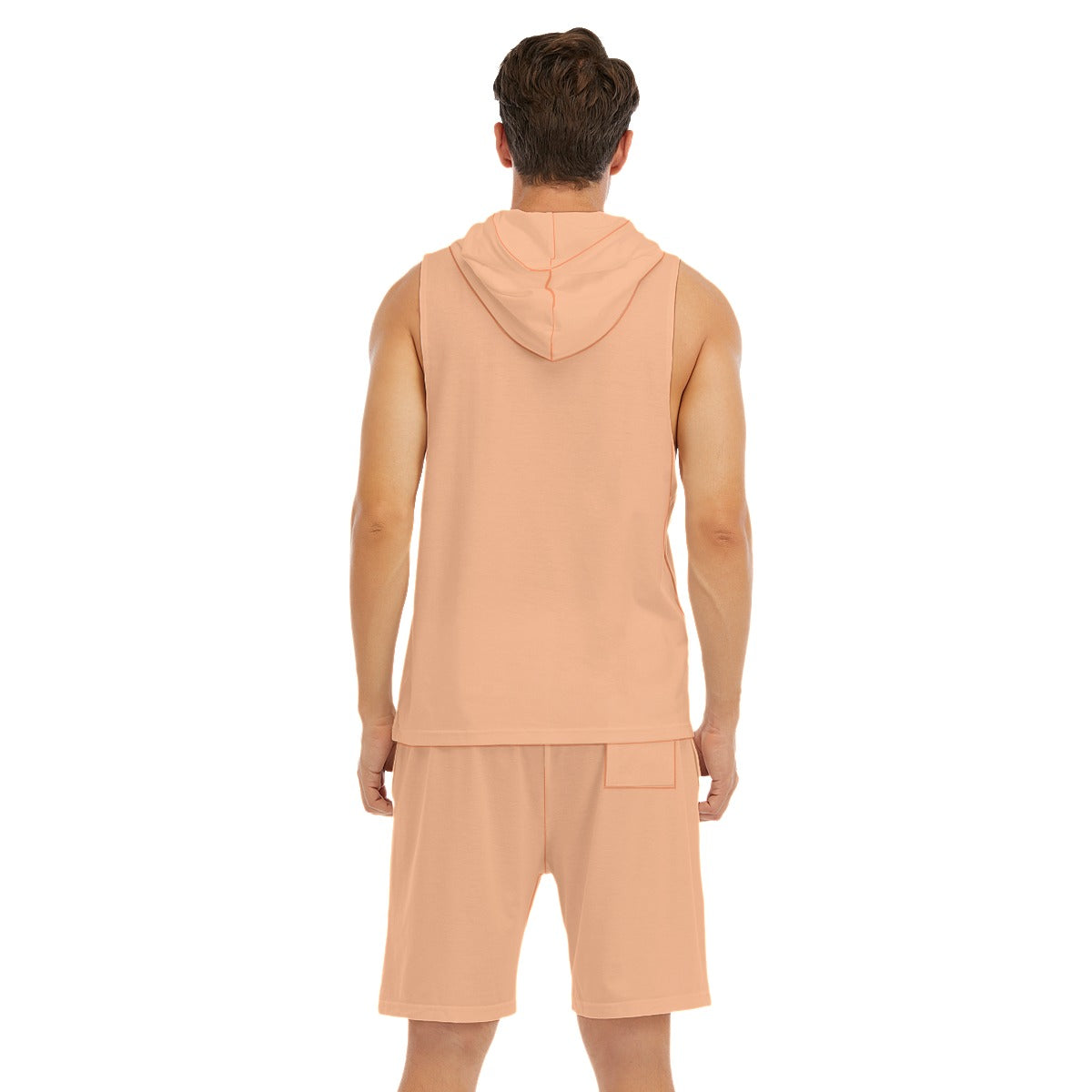 Pastel Lounge Sleeveless Hoodie And Shorts Set
