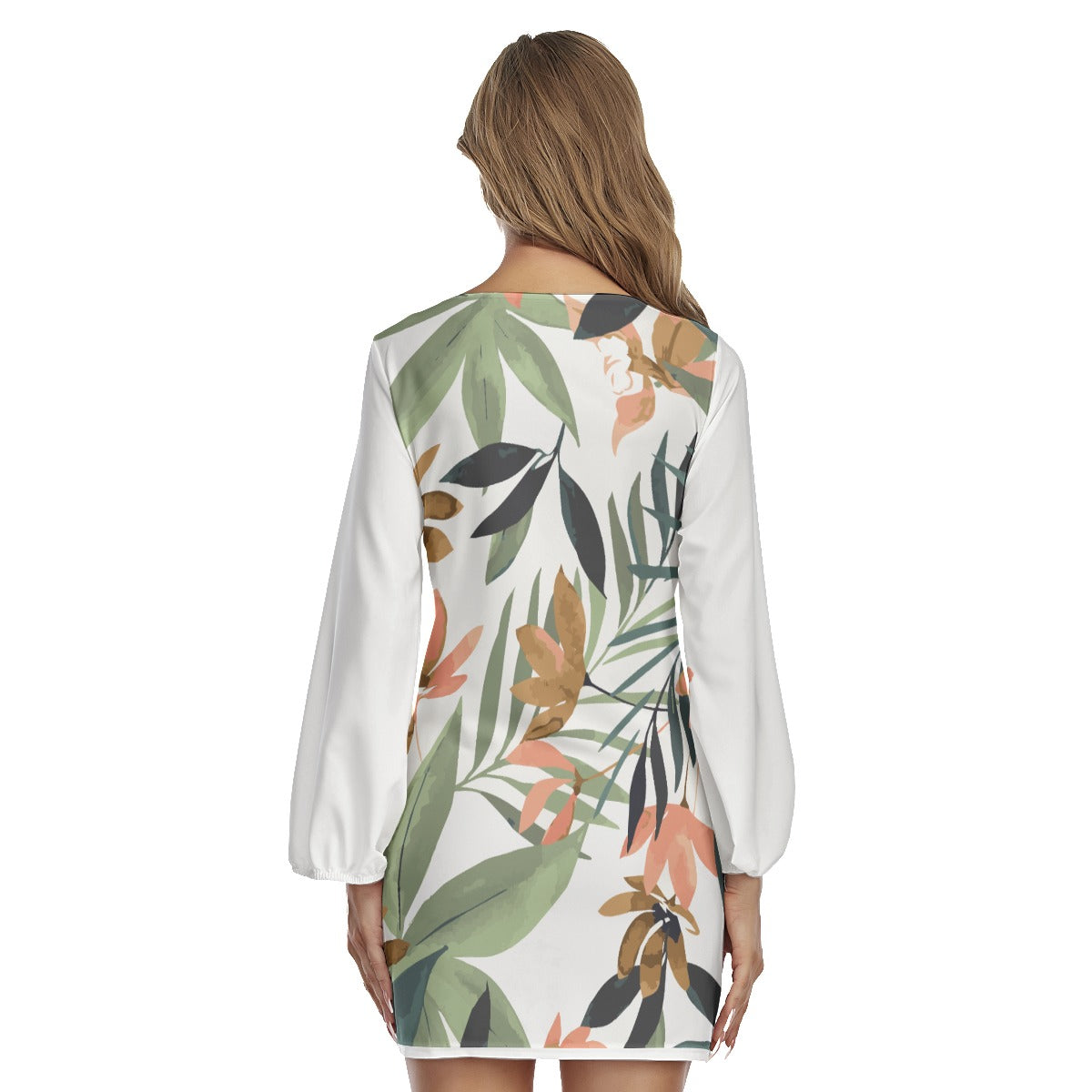 Garden Goddess Lantern Sleeve Dress