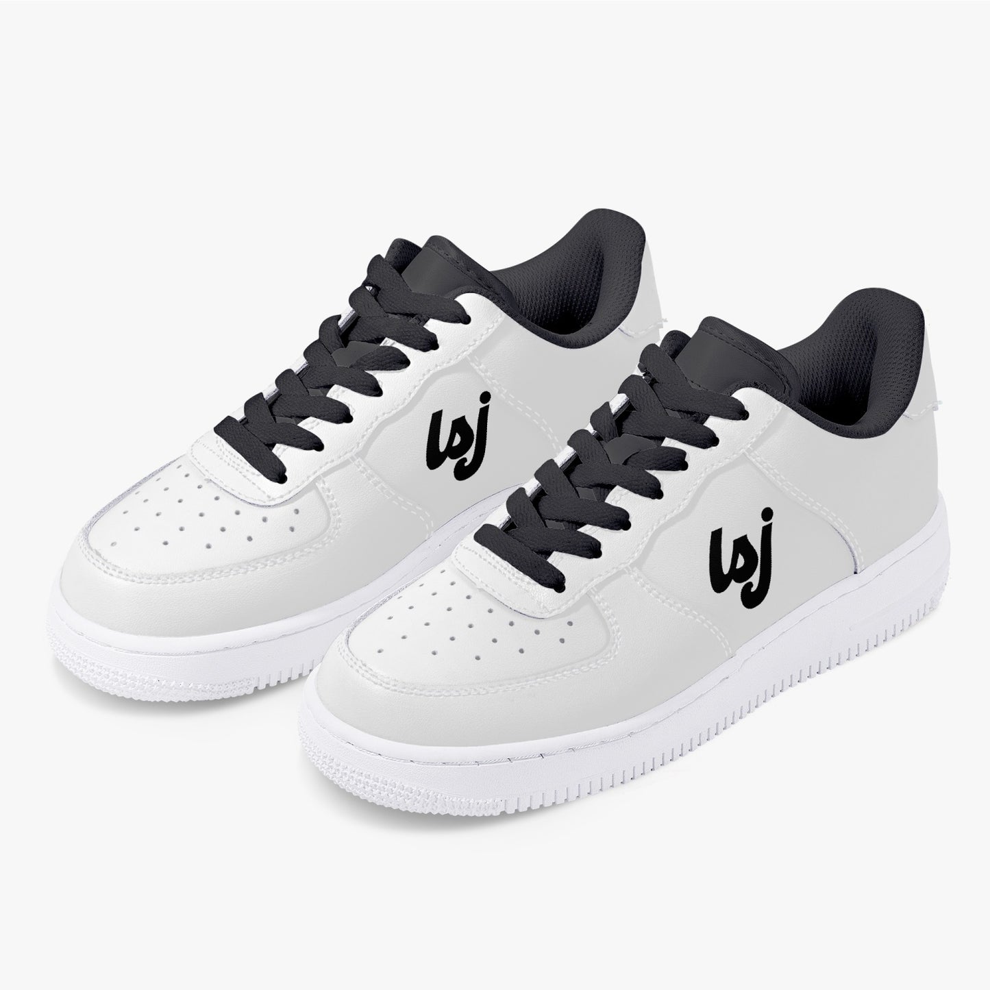 LSJ Basic White Low-Top Leather Sports Sneakers