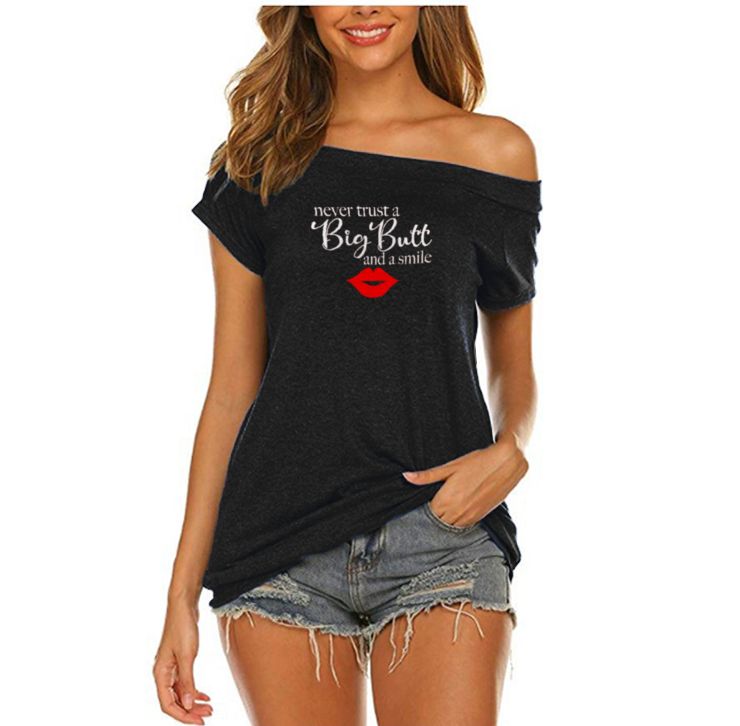 Big Butt & A Smile Off The Shoulder Short-sleeve Top