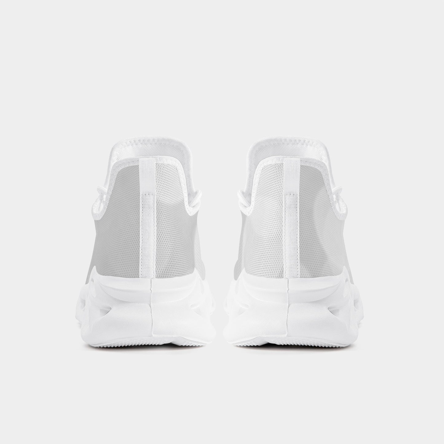 White/Silver Mesh Knit Sneakers