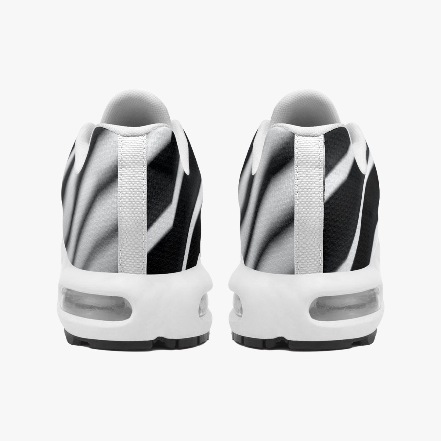 Black & White Striped Men's Bounce Mesh Knit Sneakers