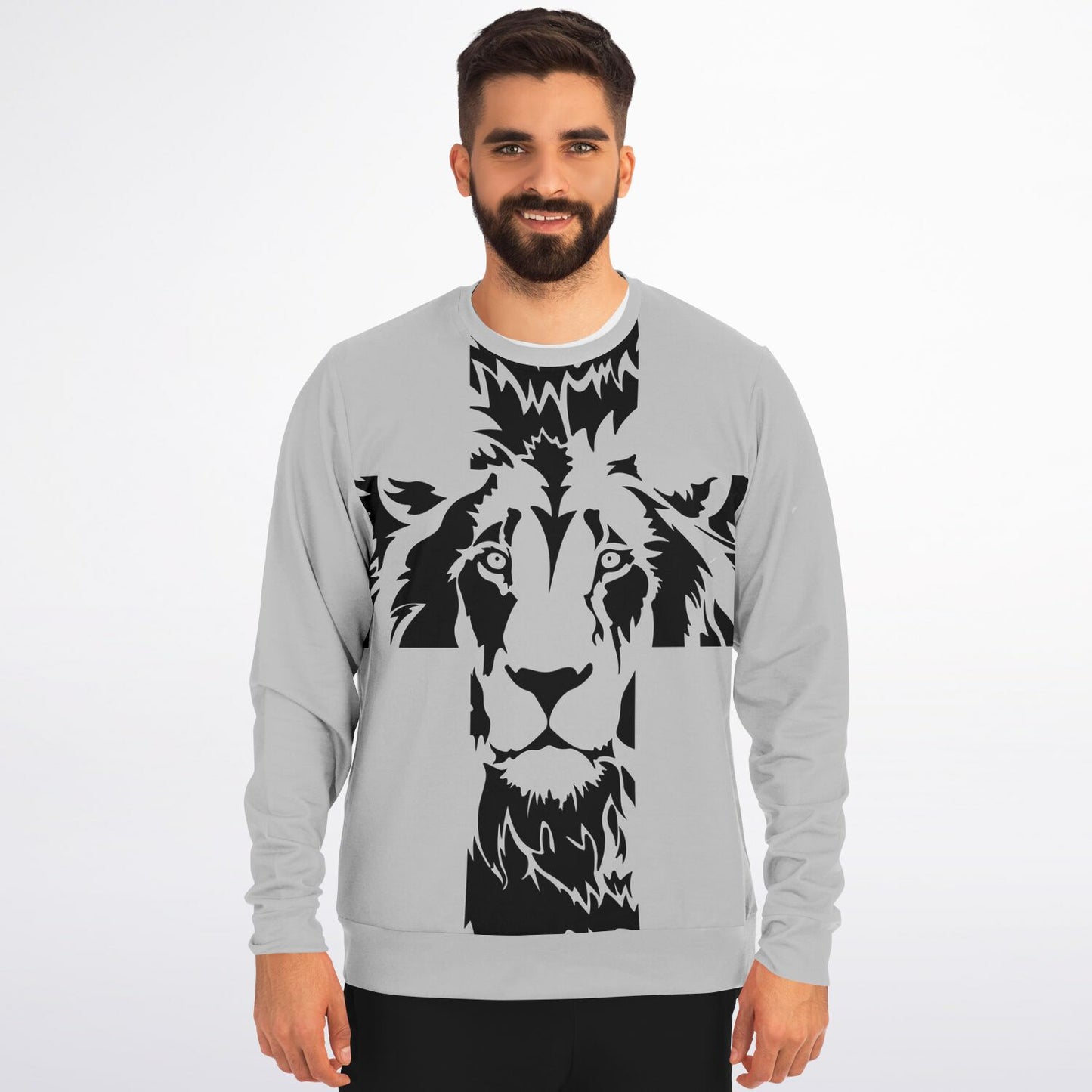 Lion of Judah Cross Grey Premium Sweatshirt