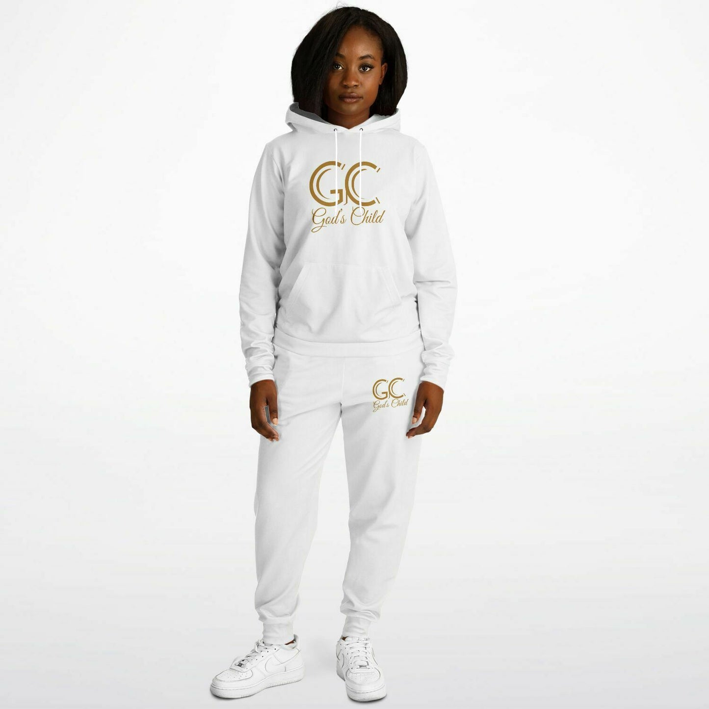 God's Child All White Sweat Suit
