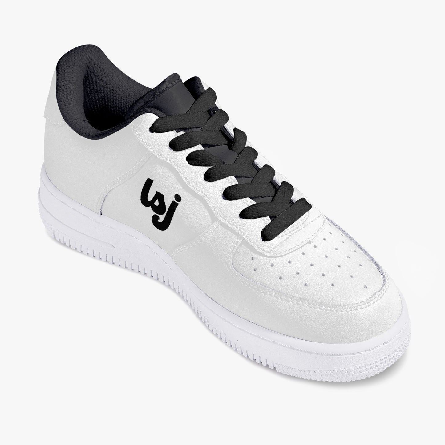 LSJ Basic White Low-Top Leather Sports Sneakers