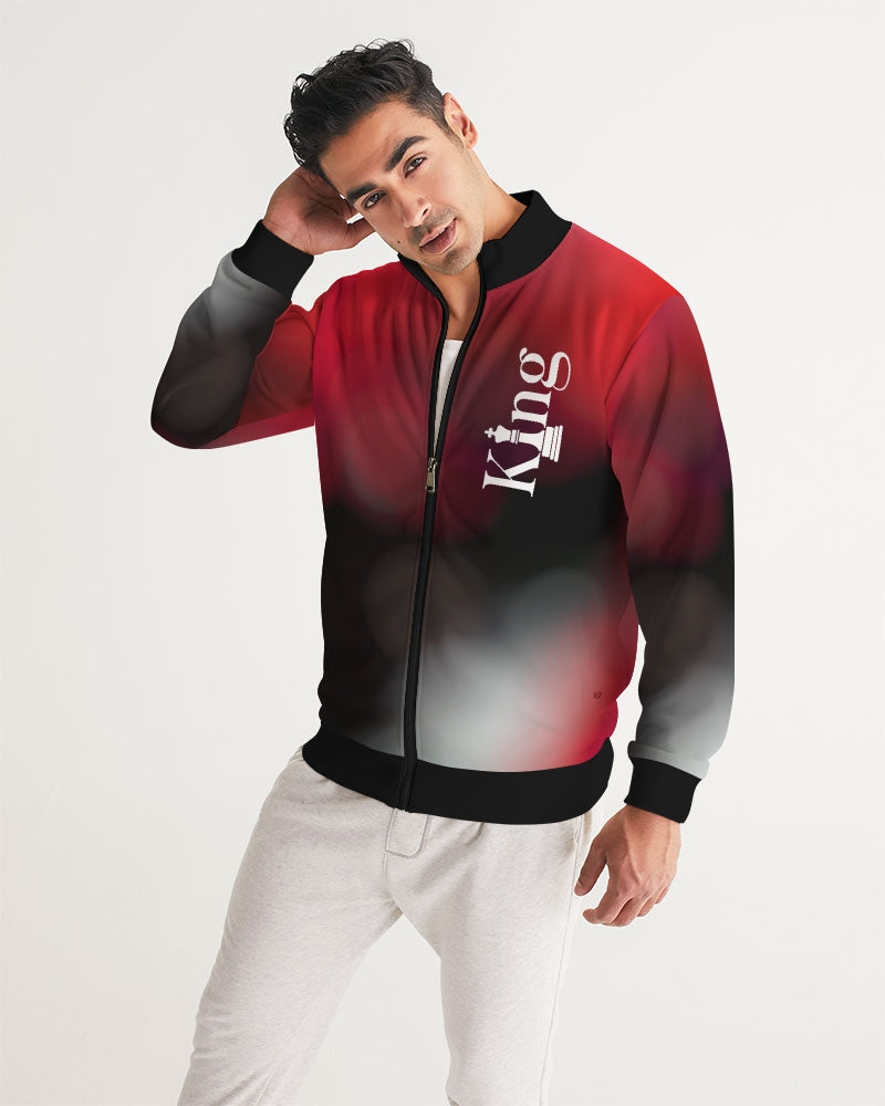 Red/Black Background Men's Track Jacket