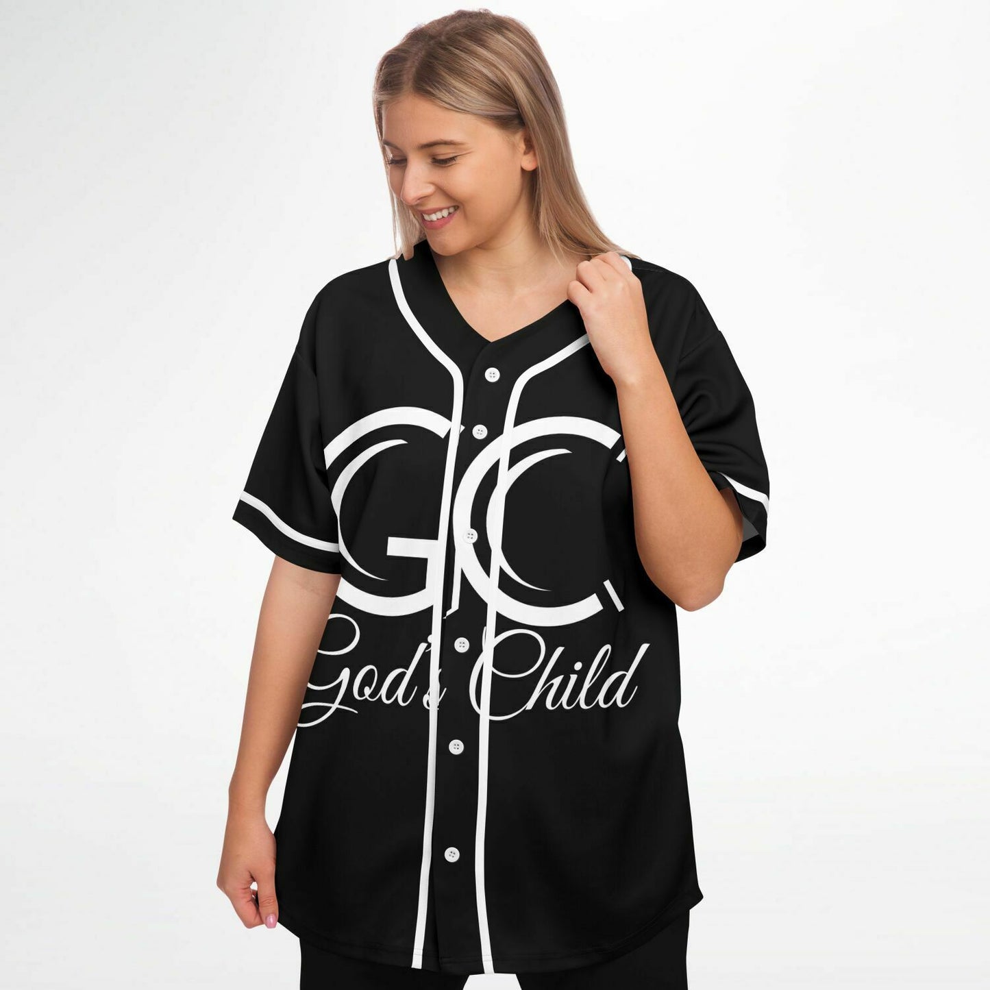 God's Child Baseball Jersey - Black & White