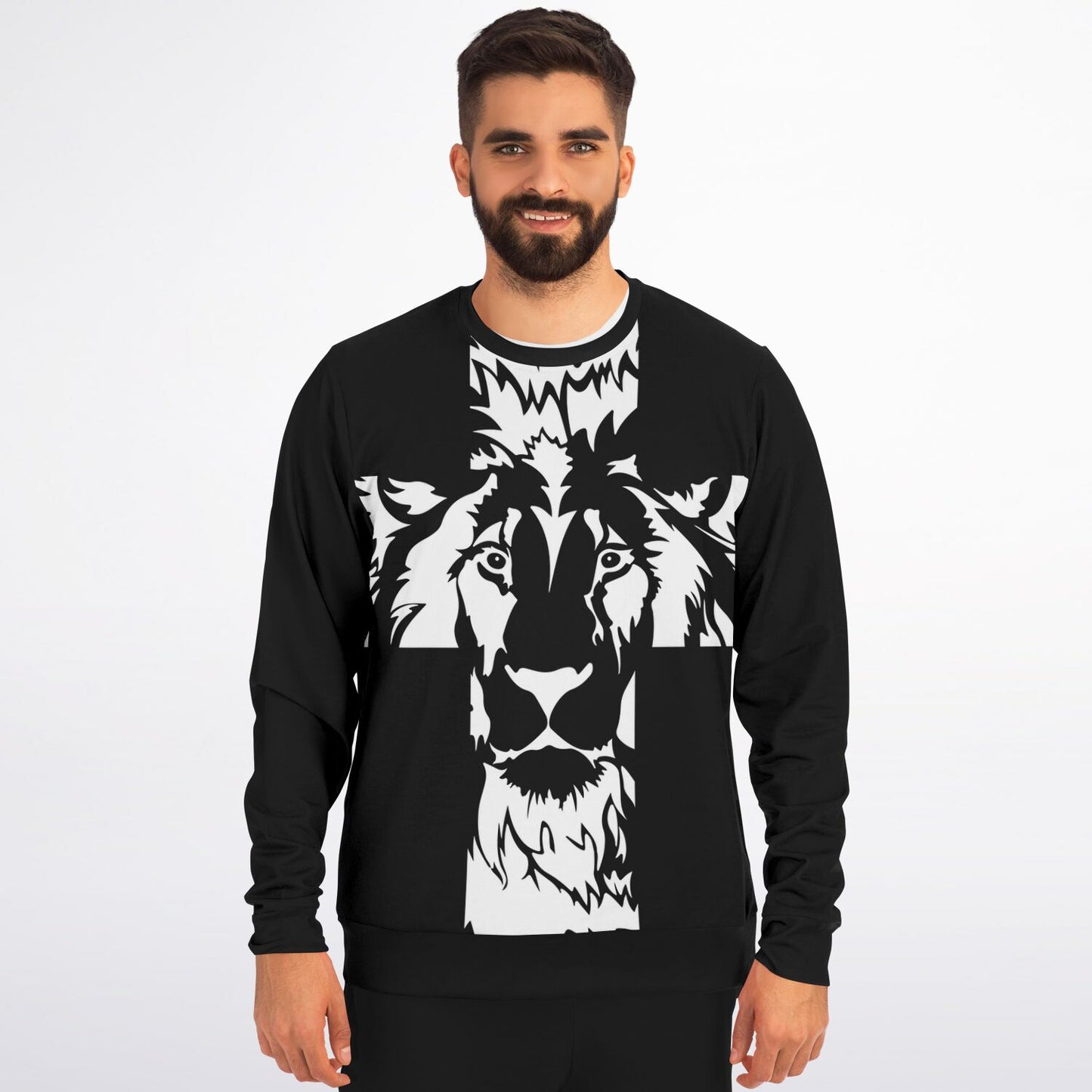 Lion of Judah Cross Black Premium Sweatshirt