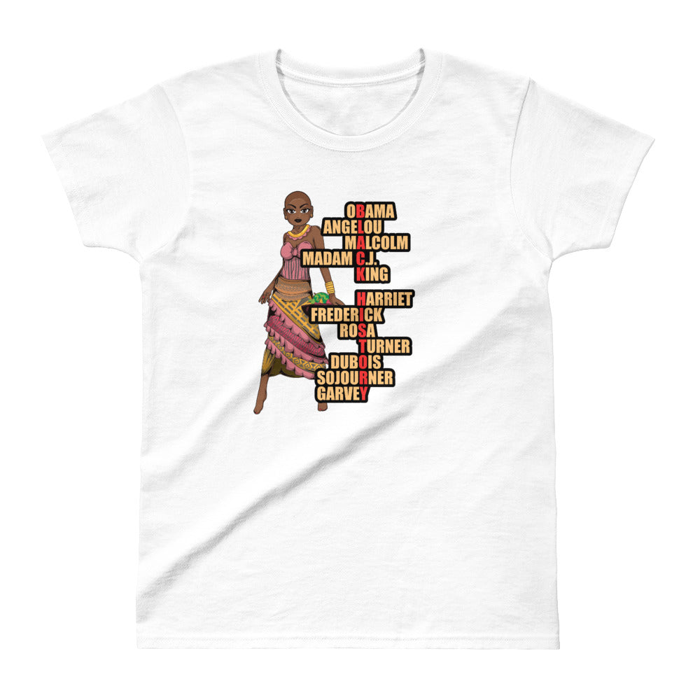 Black History Names Ladies' T-shirt