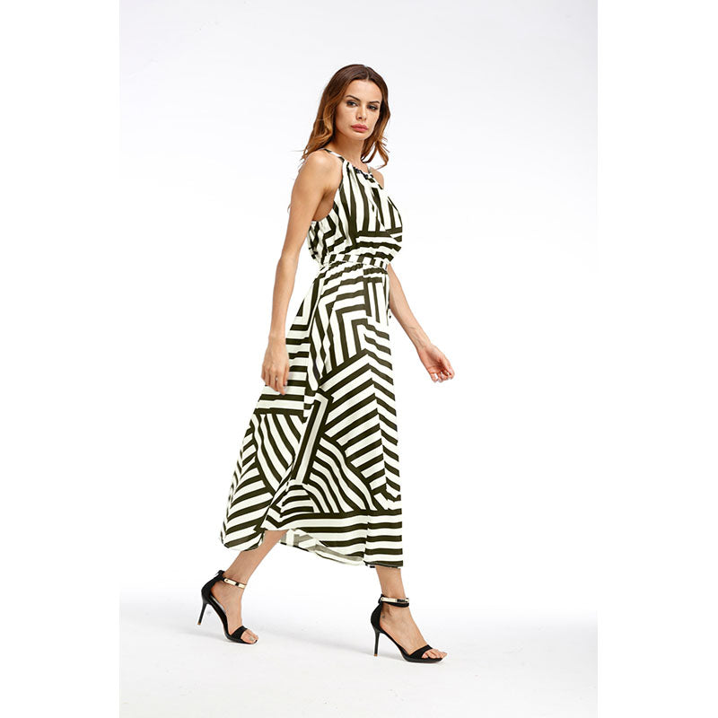 PROPCM Summer Maxi Long Dress Women Sexy Boho Striped Sleeveless Beach Style Strap Sundress Vestidos For Female Bigsweety