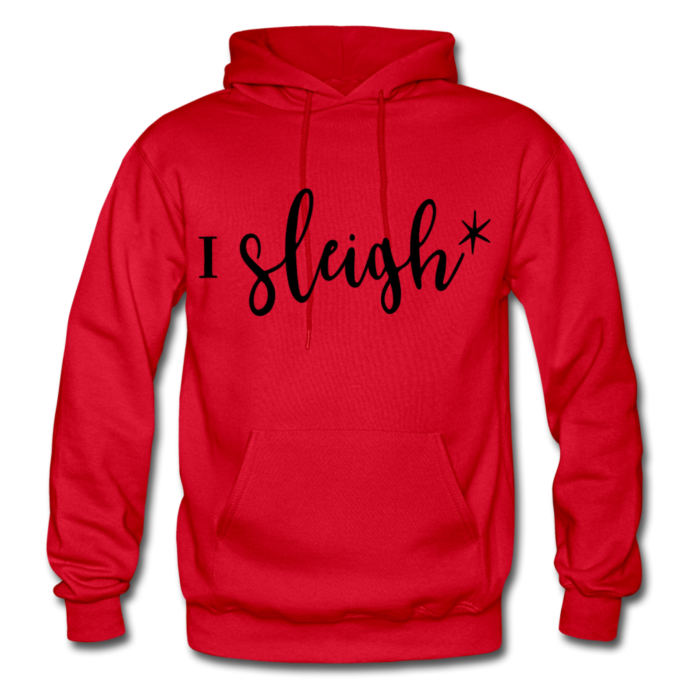 I Sleigh Funny Christmas Hoodie - red