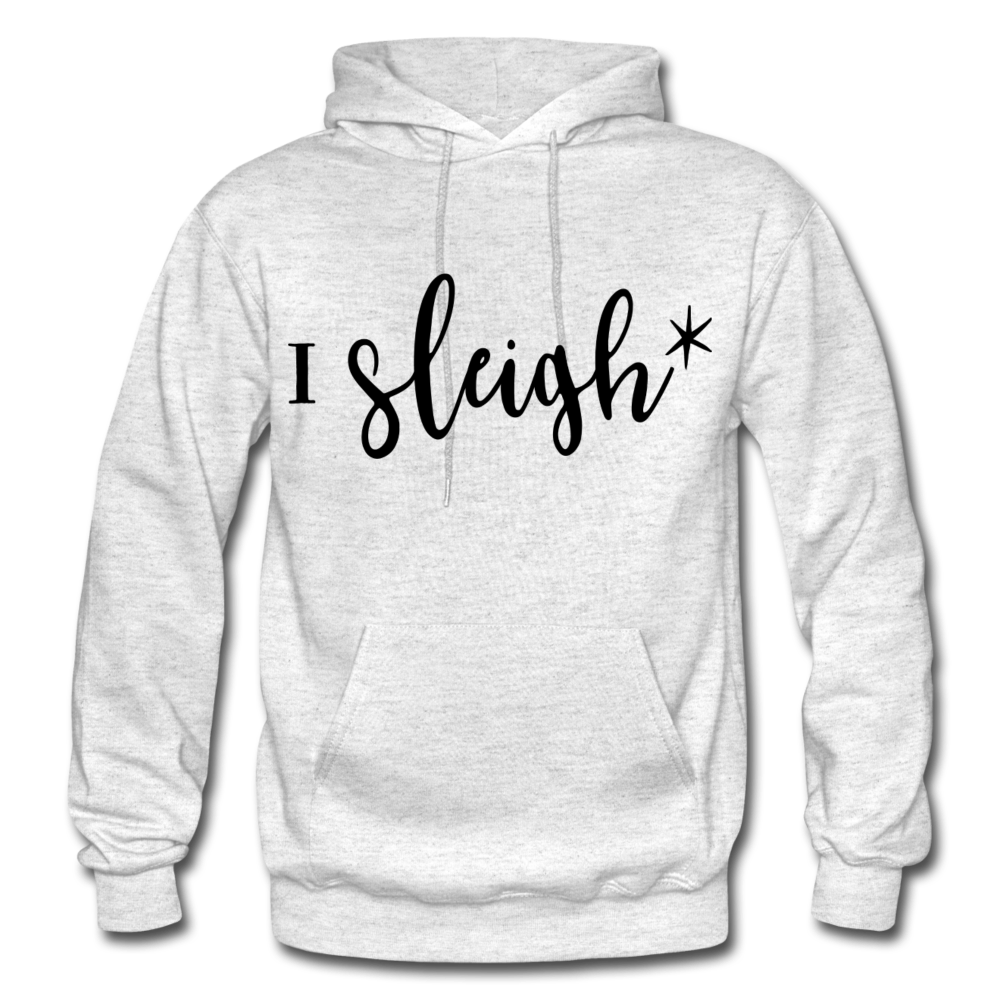 I Sleigh Funny Christmas Hoodie - light heather gray