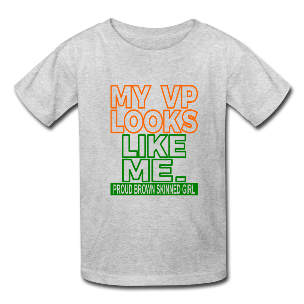 My VP Looks Like Me Girls Shirt - heather gray