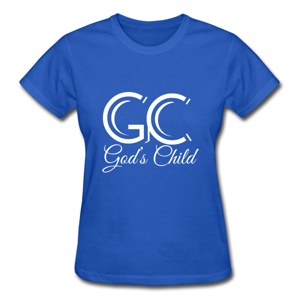 God's Child (White Logo) Ladies T-Shirt - royal blue