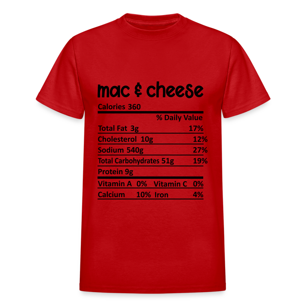Mac & Cheese Nutrition Unisex T-Shirt - red