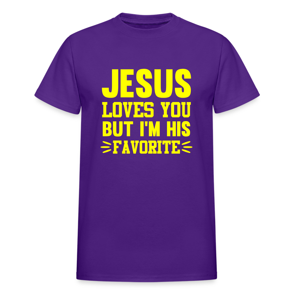 Jesus Loves You But I'm His Favorite Unisex T-Shirt - purple