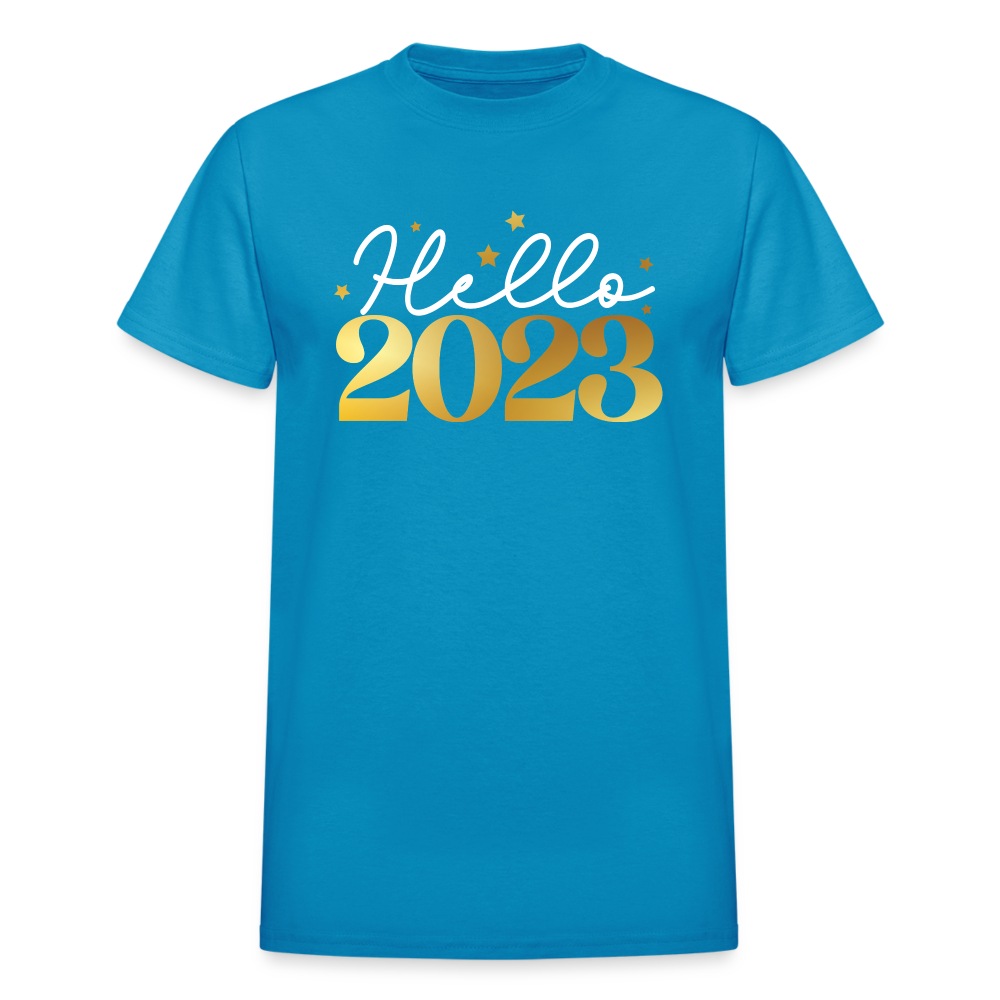 Hello 2023 Unisex T-Shirt - turquoise