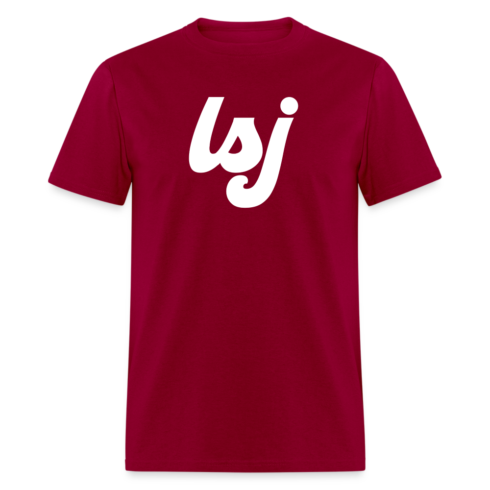 LSJ Cursive Logo Unisex Classic T-Shirt - dark red