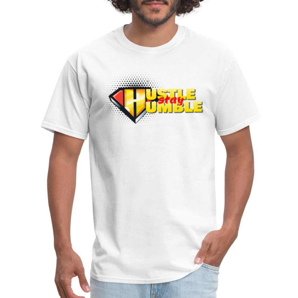 Hustle But Stay Humble Unisex Classic T-Shirt - white