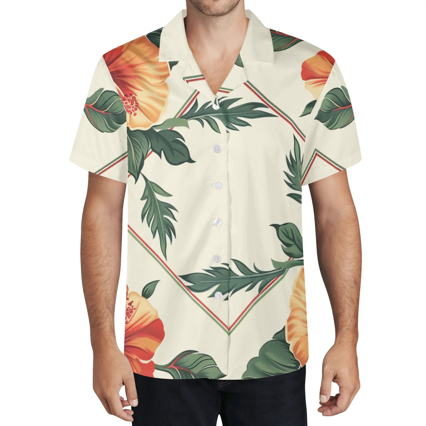 LSJ Hawaiian Passion Mens Casual Hawaiian Shirt