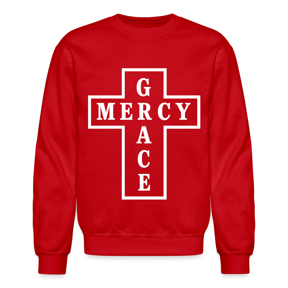 Grace & Mercy Crewneck Sweatshirt - red