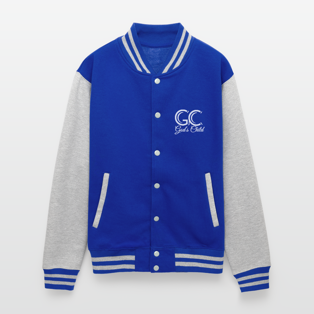 God's Child Letterman Jacket - royal/heather grey