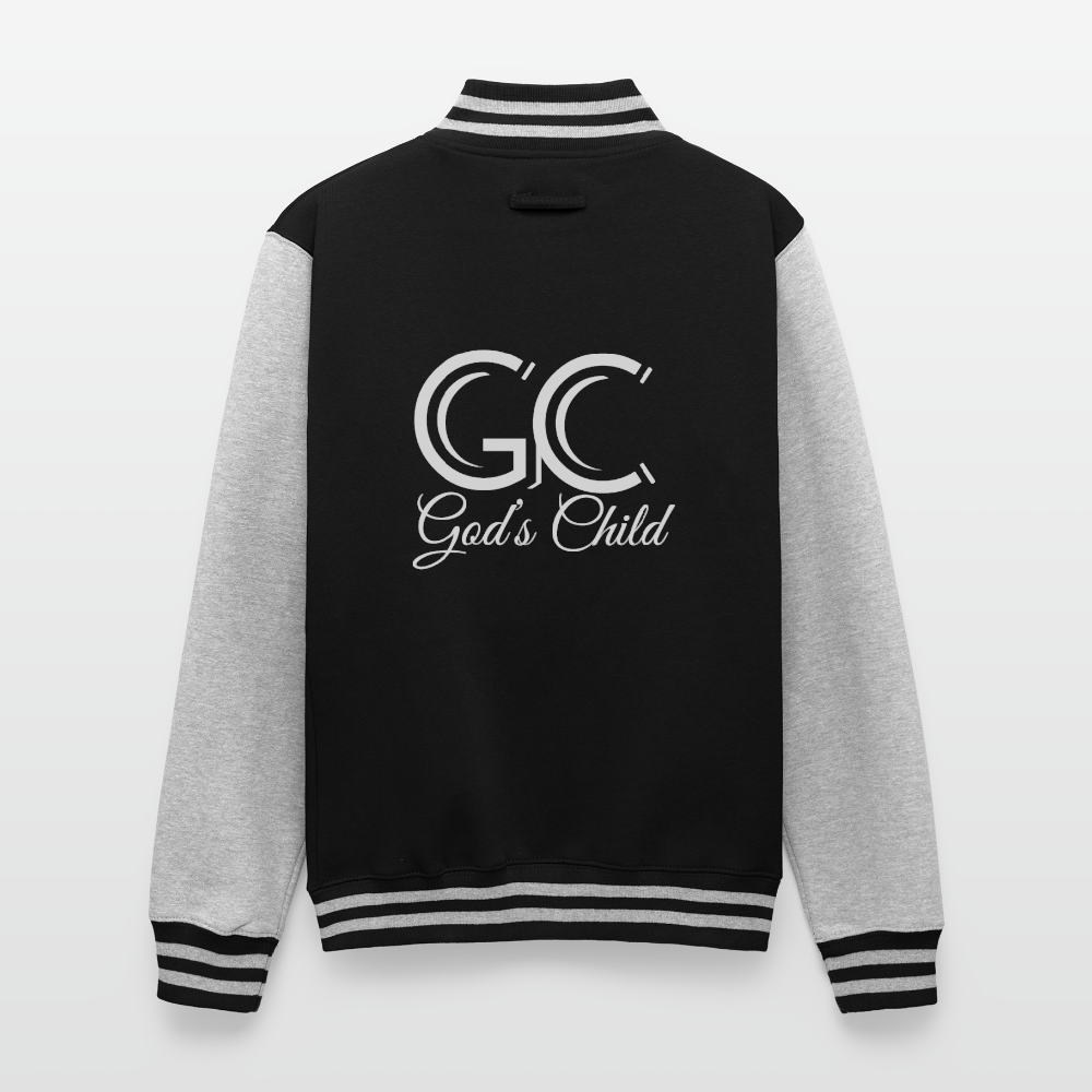 God's Child Letterman Jacket - black/heather grey