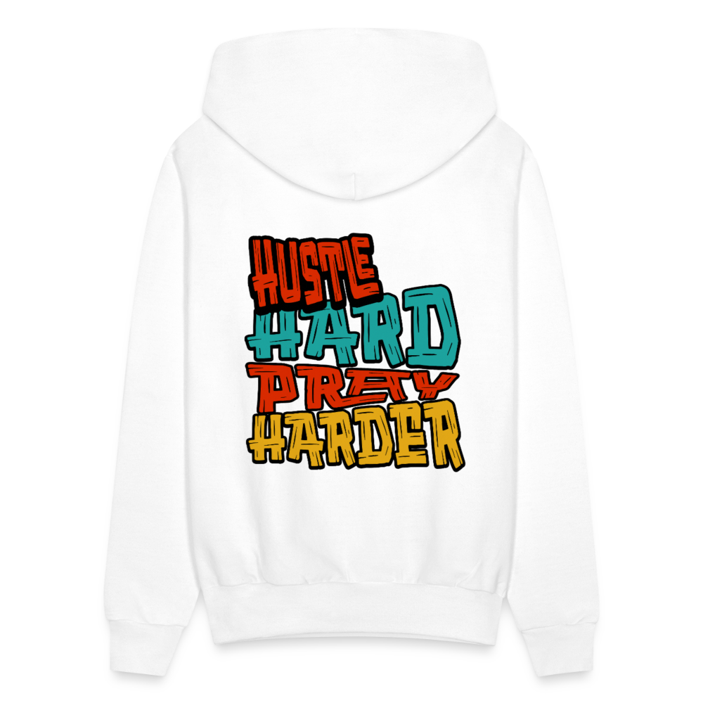 Hustle Hard Pray Harder Hoodie White - white