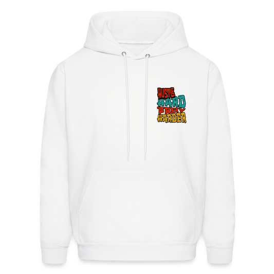 Hustle Hard Pray Harder Hoodie White - white