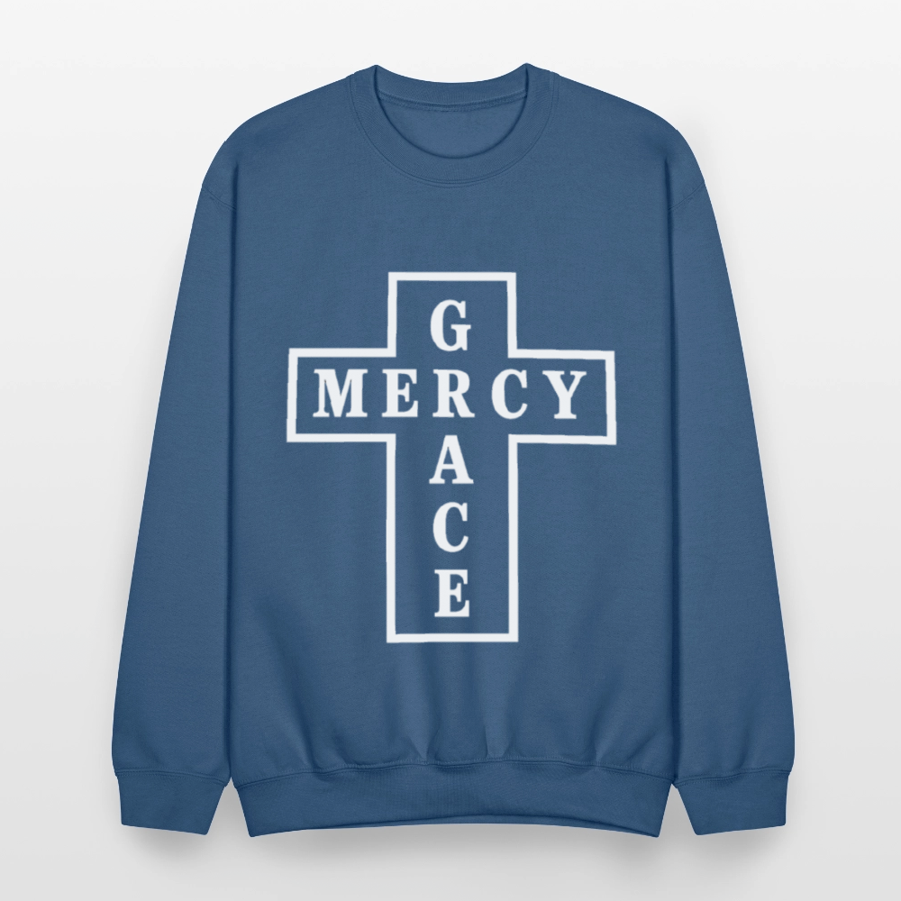 Grace & Mercy Crewneck Sweatshirt - indigo blue