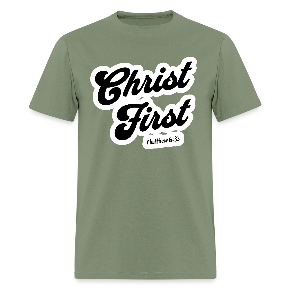 Christ First T-Shirt - military green
