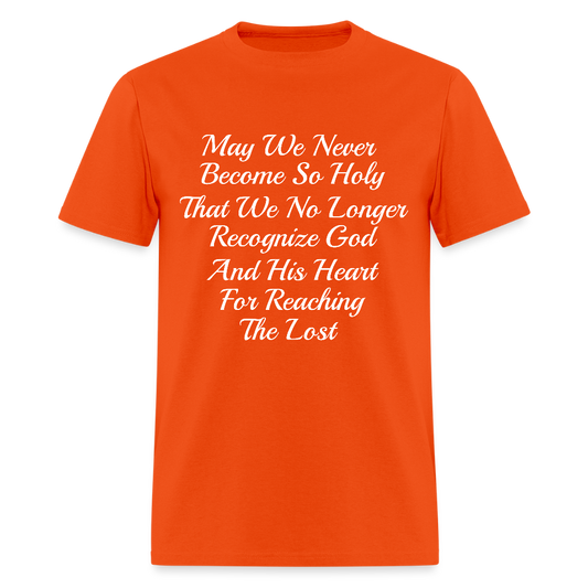 God's Heart T-Shirt (White Letters) - orange