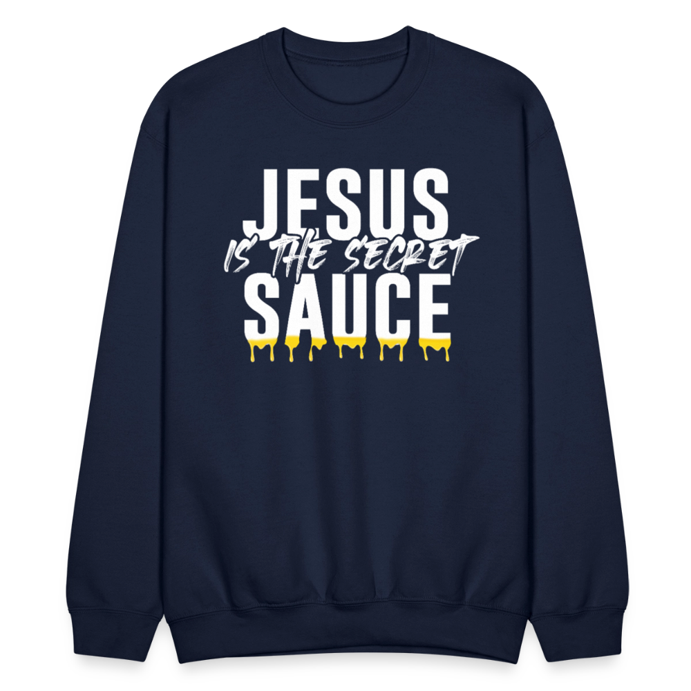 Jesus Is The Secret Sauce Crewneck Sweatshirt (Navy Blue) - navy