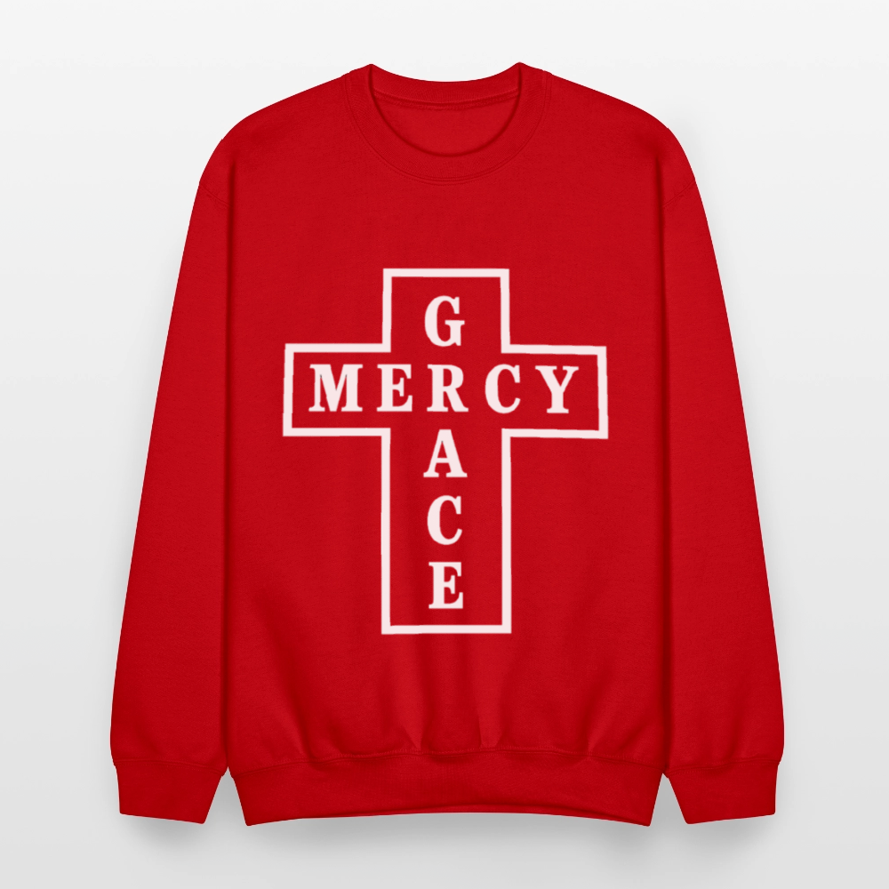 Grace & Mercy Crewneck Sweatshirt - red