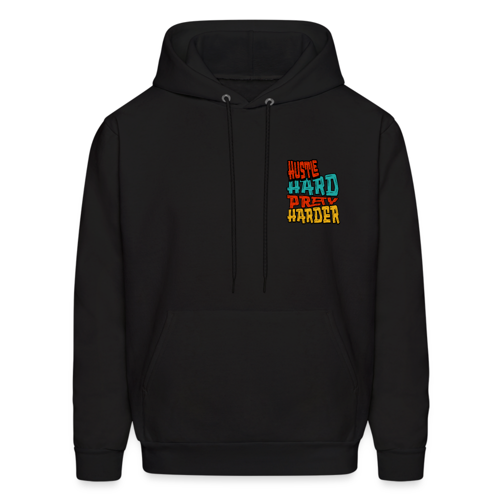 Hustle Hard Pray Harder Hoodie Black - black