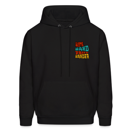 Hustle Hard Pray Harder Hoodie Black - black