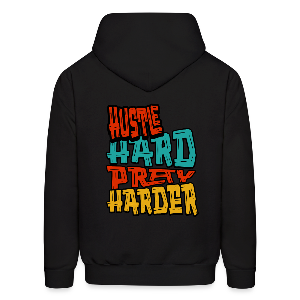 Hustle Hard Pray Harder Hoodie Black - black